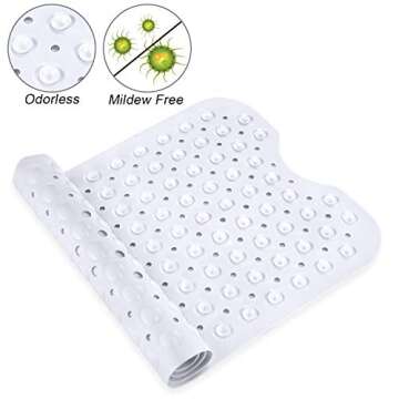 YINENN Bath and Shower Safety Mats 40x16 Inch, Non Slip with Suction Cups for Bathroom Stall and Tub...