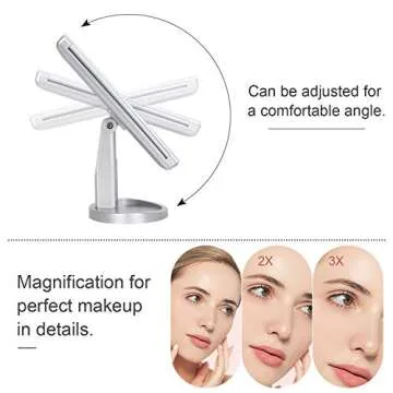 deweisn Tri-Fold Lighted Makeup Mirror with 21 LEDs