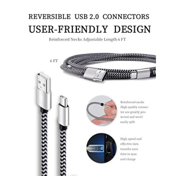 Teeind Type C Fast Charging Cables 5 Pack 6Ft