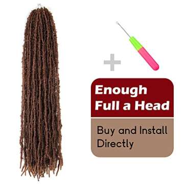 24 Inch Light Weight Butterfly Locs Crochet Hair 6 Packs Long Distressed Butterfly Faux Locs Crochet Hair, 30#