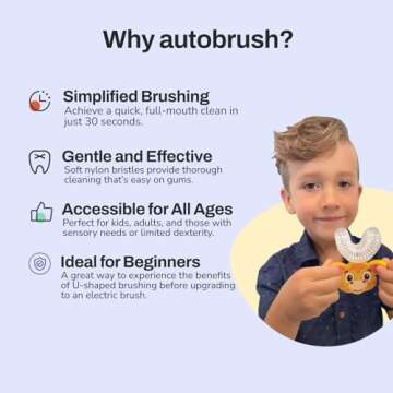 autobrush Kids Manual Toothbrush for Ages 3-5 - 360° Cleaning