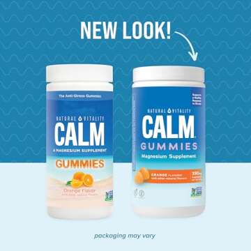 Natural Vitality Calm Gummies - Magnesium Citrate for Stress Relief, Vegan & Gluten-Free