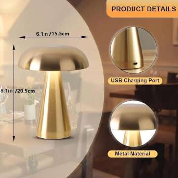 Leroxo Portable LED Table Lamp, 3-Levels Brightness Metal Desk Lamp, Glass Spice Jars- Square Glass Containers With Square Empty Jars 4oz,3 Color Touch Control Rechargeable Lamp, Night Light