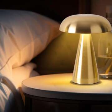 Leroxo Portable LED Table Lamp, 3-Levels Brightness Metal Desk Lamp, Glass Spice Jars- Square Glass Containers With Square Empty Jars 4oz,3 Color Touch Control Rechargeable Lamp, Night Light