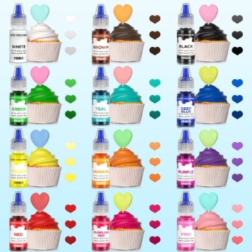 Vibrant 12 Colors Food Coloring Set for Cake Decor