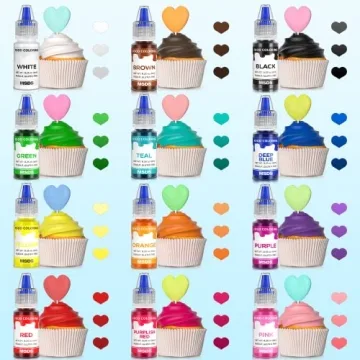 Vibrant 12 Colors Food Coloring Set for Cake Decor