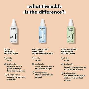 e.l.f. Stay All Day Blue Light Micro-Setting Mist Spray & Skin Refresher For A Matte Finish, Reduces Transmission, 2.7 Fl Oz