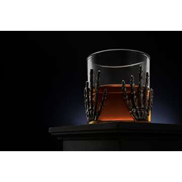 The Wine Savant Skeleton Hand Wine Glass Set of 2 10 oz Glasses 5" H, Goth Gifts, Skeleton Gifts, Skeleton Decor, Spooky Glass Gift Set, Goth Decor, Unique Themed Parties!