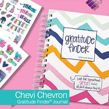 Denise Albright Gratitude Finder® 52 Week Non-Dated Journal for Women, Teens & Girls with 165 Hand-Illustrated Stickers (Summer Chevi)
