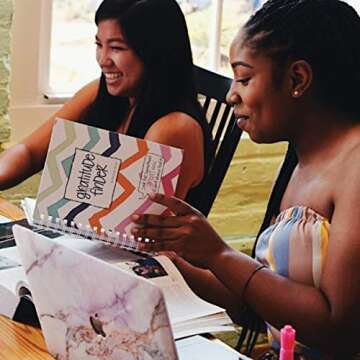 Denise Albright Gratitude Finder® 52 Week Non-Dated Journal for Women, Teens & Girls with 165 Hand-Illustrated Stickers (Summer Chevi)