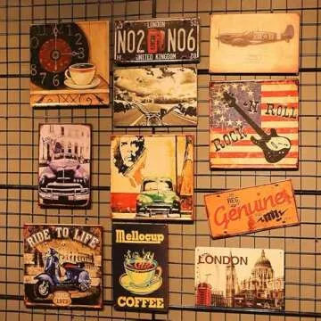 Wisesign Vintage Metal Signs Stars Hollow, Founded in 1779 Slim Tin Sign Retro Indoor Bar Vintage Style 6"x16" Unique Wall Decor