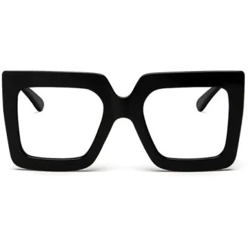 Breaksun Oversized Blue Light Glasses for Women Fashion Thick Square Computer Eyewear Non-Prescripti...