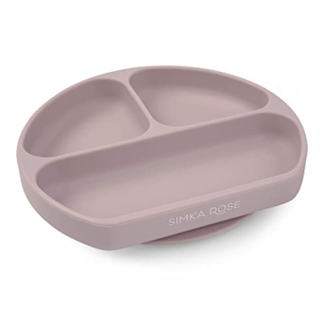 Simka Rose Baby Suction Plates for Baby & Toddler Plates Silicone Plate Baby Baby Dishes- BPA Free S...