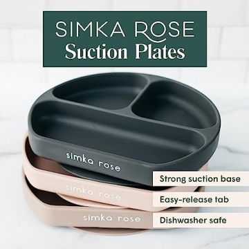 Simka Rose Suction Baby Plate - Safe & Fun Feeding Solution