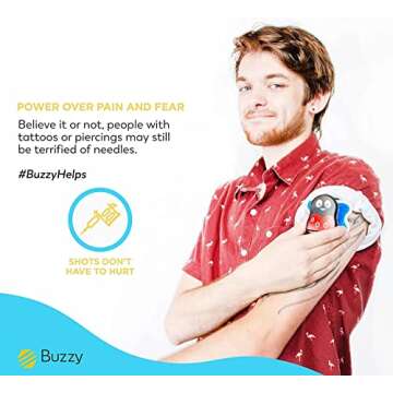 Buzzy - Personal Vibrating Ice Pack - Sharp Pain Relief - As Seen On Shark Tank - Pain Relief for Shots, IVF, Insulin, Vaccines - at Home First Aid - Solution to Reduce Needle Pain & Fear - LadyBuzz