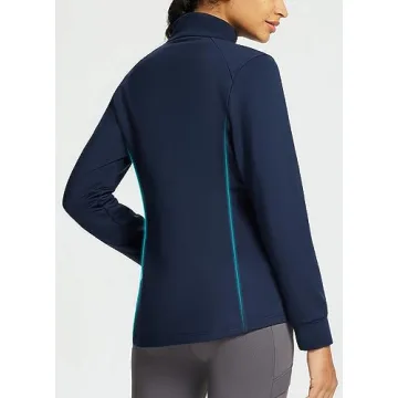 BALEAF Women's Lightweight Warm Jacket Running Water Resistant Insulated Fall Jackets Winter Hiking Hybrid Puffer Coat Navy Blue L