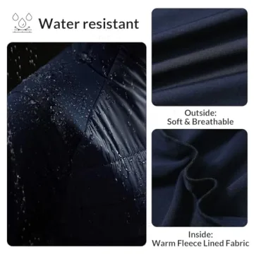 BALEAF Women's Lightweight Warm Jacket Running Water Resistant Insulated Fall Jackets Winter Hiking Hybrid Puffer Coat Navy Blue L