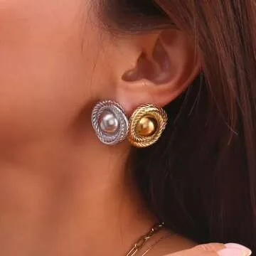 Elegant Gold Vintage Earrings for Women - Hypoallergenic Style
