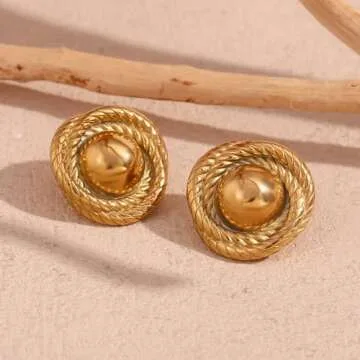 Elegant Gold Vintage Earrings for Women - Hypoallergenic Style