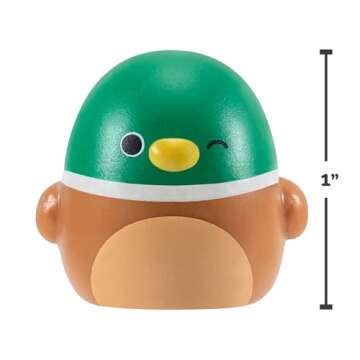 Squish-a-longs 8 Pack - 1” Mini-Squish with 2 Accessories, 1 Ring, and a Collector’s Guide - Collect, Trade, & Play