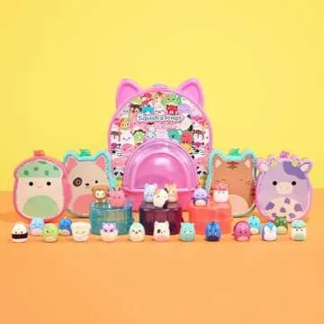 Squish-a-longs 8 Pack - 1” Mini-Squish with 2 Accessories, 1 Ring, and a Collector’s Guide - Collect, Trade, & Play