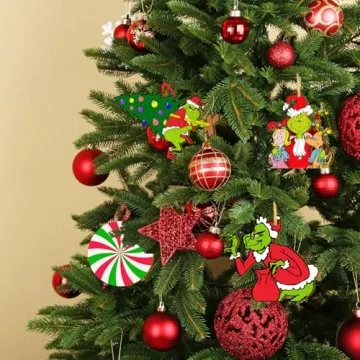 24 PCS Wooden Christmas Tree Hanging Ornaments - Adorable Holiday Decorations