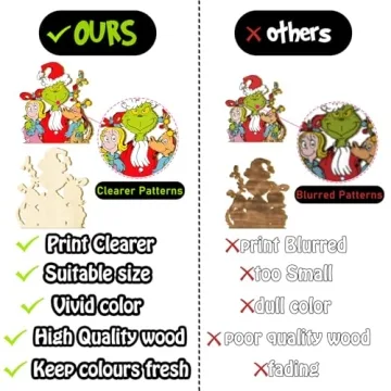 24 PCS Wooden Christmas Tree Ornaments - Holiday Decor