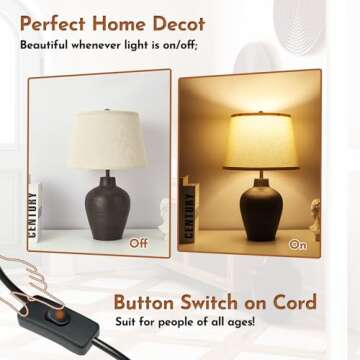 Farmhouse Rustic Table Lamps Set of 2 for Home Decor