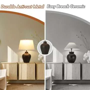 Farmhouse Rustic Table Lamps Set of 2 for Home Decor