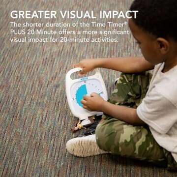 Time Timer PLUS 20 Minute Desk Visual Timer — Countdown Timer with Portable Handle for Classroom, ...