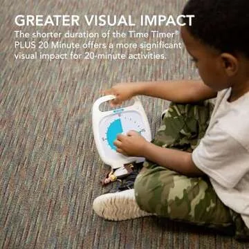 Time Timer PLUS 20 Minute Desk Visual Timer — Countdown Timer with Portable Handle for Classroom, ...