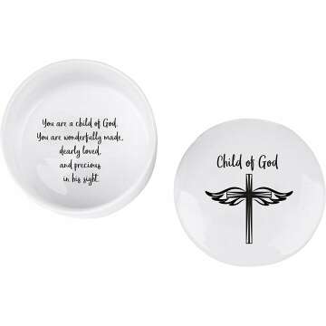 Round Ceramic Keepsake Box for Baptism Gifts