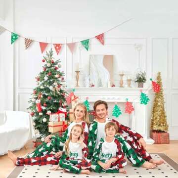 Christmas Pajamas for Family Matching Family Christmas Pajamas Set PJS Holiday Xmas Family Jammies Sleepwear(#119-Women, Small)