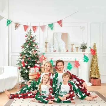 Christmas Pajamas for Family Matching Family Christmas Pajamas Set PJS Holiday Xmas Family Jammies Sleepwear(#119-Women, Small)