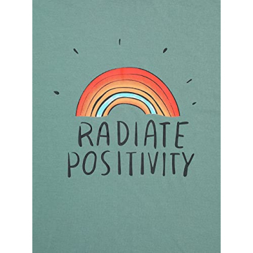 Remidoo Women's Oversized Graphic Tee in Green Rainbow