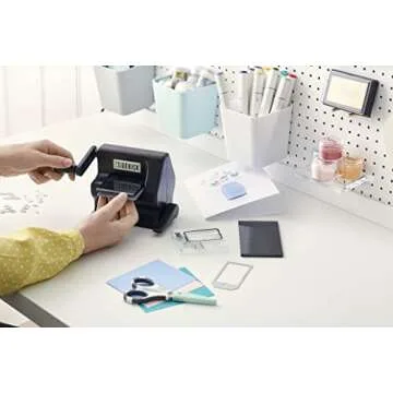 Sizzix Portable Manual Die Cutting & Embossing Machine for Arts & Crafts, Scrapbooking & Cardmaking, 2.5” Opening, One Size, Tim Holtz Sidekick Starter Kit
