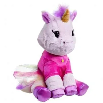 Just Play EK World 7-inch Small Unicorn Plush Stuffed Animal, Pink Star Shirt and Rainbow Skirt, Soft Fabric, Kids Toys for Ages 3 Up