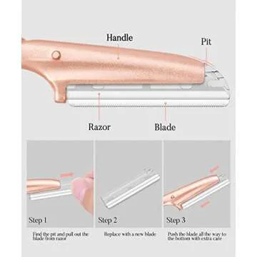 ennva Rose Gold Eyebrow Razor - Precision Shaver & Trimmer