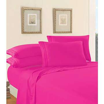 Elegant Comfort Luxury 1500 Microfiber Sheet Set Twin/Twin XL Hot Pink