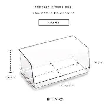 BINO | Stackable Plastic Storage Bins, Large | THE MYRIAD COLLECTION | Multipurpose Bins | Pantry Organizers And Storage | Home Organization Containers | Clear Plastic Fridge Bin | Freezer Organizer