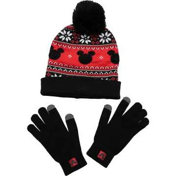 Disney Knit Beanie & Gloves Set - Mickey & Minnie