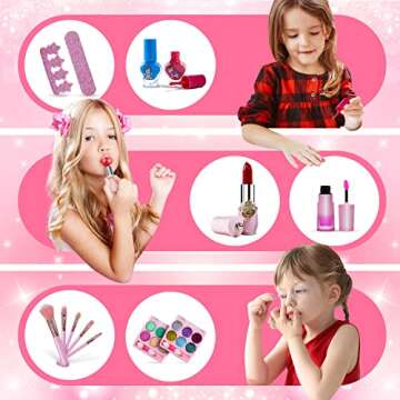 Beayuck Kids Makeup Kit for Girls - Washable Unicorn Set