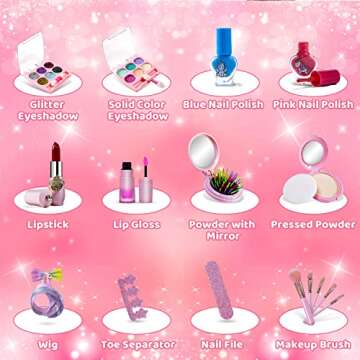 Beayuck Kids Makeup Kit for Girls - Washable Unicorn Set