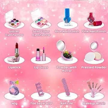 Beayuck Kids Makeup Kit for Girls - Washable Unicorn Set