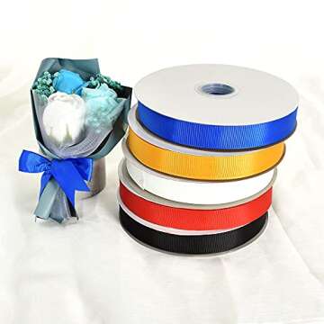 TONIFUL 100yds Grosgrain Ribbon for Gift Wrapping and Crafts