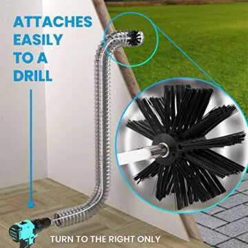 The Professional Dryer Vent Cleaner Kit -(20-Feet) Innovative Lint Remover Reusable Strong Nylon| Flexible Lint Brush with Drill Attachment for Faster Cleaning