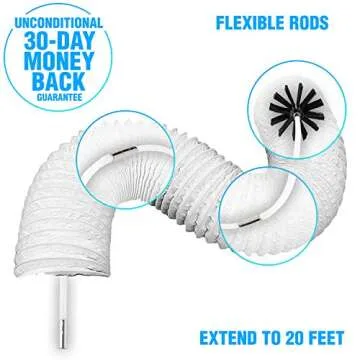 The Professional Dryer Vent Cleaner Kit -(20-Feet) Innovative Lint Remover Reusable Strong Nylon| Flexible Lint Brush with Drill Attachment for Faster Cleaning
