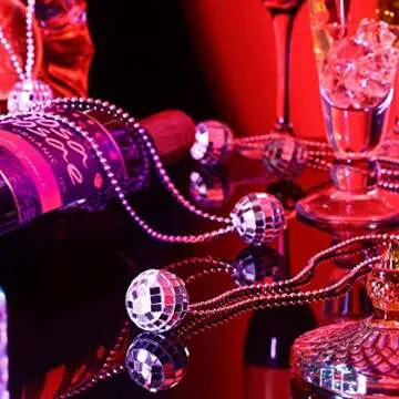 Sureio 20 Pcs Mirror Disco Ball Necklaces Silver Hanging Balls Ornament 70s Disco Party Necklaces Mini 70s Jewelry Party Favor Decoration Costume Accessories for Dance Supplies(1.57 Inch)