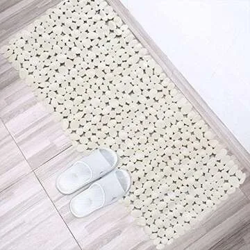 SONGZIMING Non-Slip Pebble Bath Mat for Safety & Style