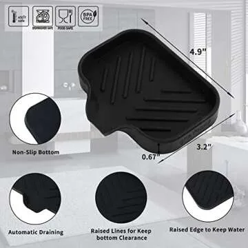 MicoYang Silicone Bathroom Soap Dishes with Drain Spout-Bathroom and Kitchen Sink Organizer,Sponge H...
